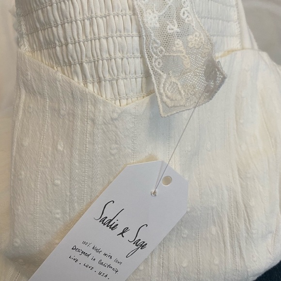 NWT SADIE & SAGE White Cropped Cotton Top - Picture 5 of 7